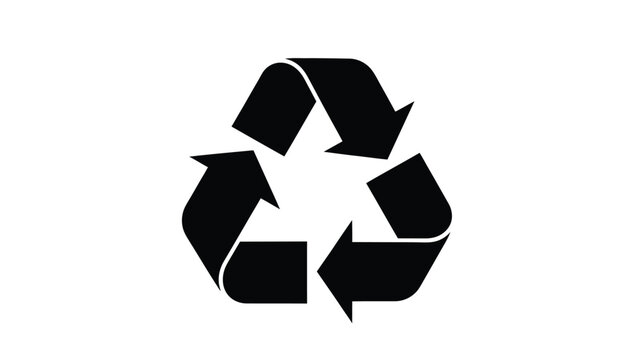 Black recycling symbol on white background a powerful environmental message silhouette