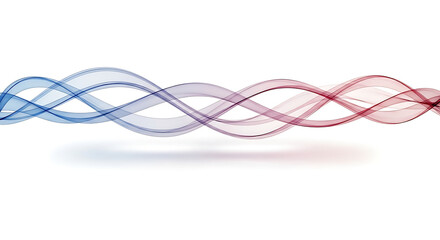 3D DNA helix strands intertwining in gradient blue red colors medical science background