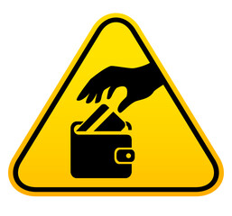 Beware of pickpockets warning sign