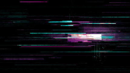 水色とピンクのデジタル光跡・高速通信とデータの流れを象徴する抽象背景