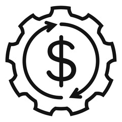 Financial technology icon, fintech symbol