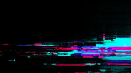 Obraz premium 水色とピンクのデジタル光跡・高速通信とデータの流れを象徴する抽象背景