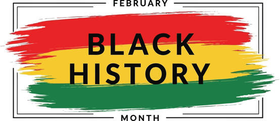 Vibrant Black History Month celebration with colorful brush strokes