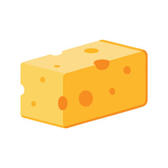 Vibrant Yellow Cheese Block with Holes