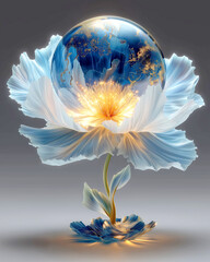 Blooming Earth in Luminous Flower
