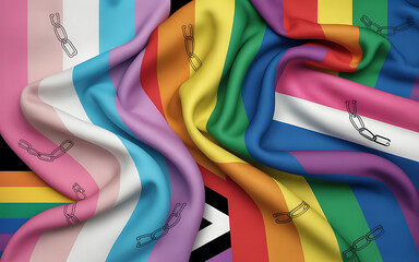 Vibrant rainbow fabric with striped pattern and textured design