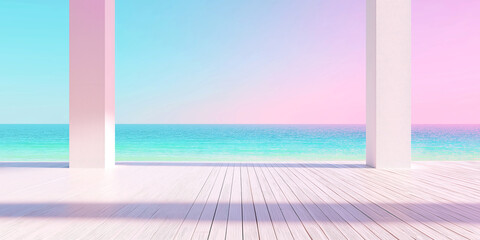 Pastel Ocean View Terrace
