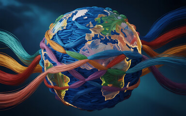 Vibrant global connections and earth unity concept