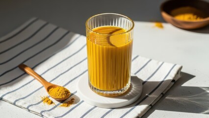 Golden Turmeric Drink in Glass