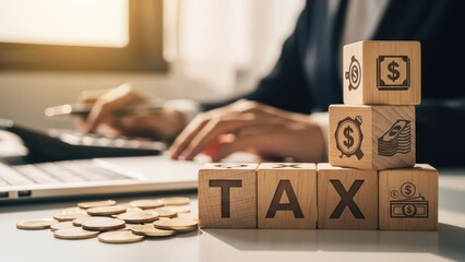 Tax Blocks Money Calculator Background