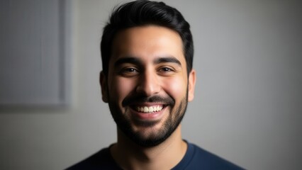 Man Smiling Confidently Studio Portrait