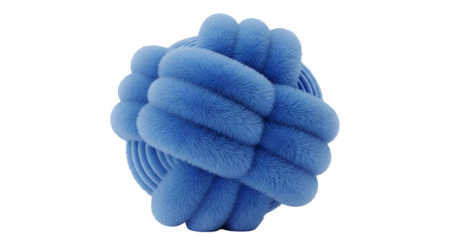 Soft blue abstract three-dimensional object with a furry texture on a black background
