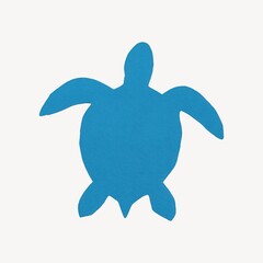 Fototapeta premium Blue turtle silhouette illustration.