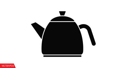 Obraz premium Simple black silhouette of a teapot with a curved handle and spout