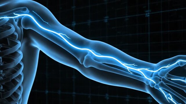 Human arm bone structure medical.