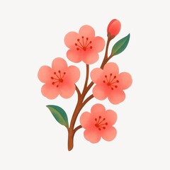 Fototapeta premium Delicate cherry blossom illustration