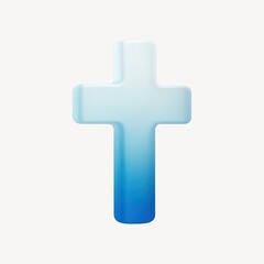 Fototapeta premium Blue gradient Christian cross