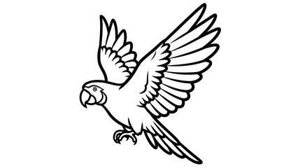 Fototapeta premium Parrot flying in the air with outstretched wings