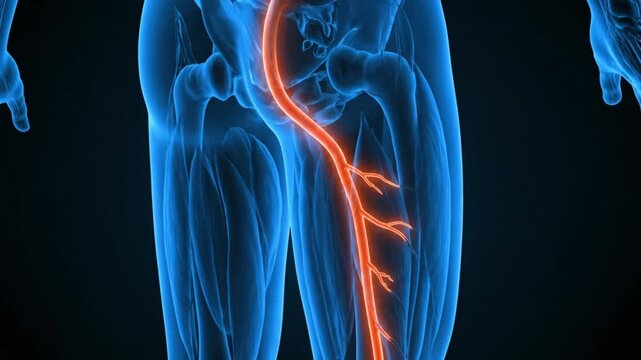 Human body sciatic nerve anatomy.