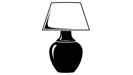 Obraz premium Simple black table lamp illustration