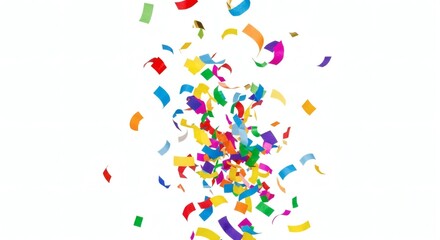Obraz premium A vibrant explosion of colorful confetti, floating dynamically, symbolises joy, celebration and festivity.