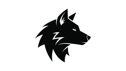 Fototapeta premium a striking black wolf head profile illustration detailed and powerful silhouette