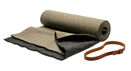 Closeup of rugs isolated on transparent background, showcasing texture and design