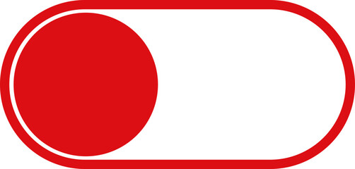 Red toggle switch with circle on left