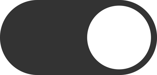 Dark toggle switch with white knob on right