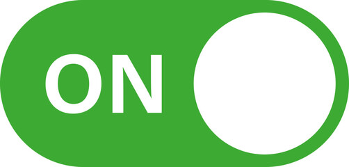 Green ON toggle button with label and right knob