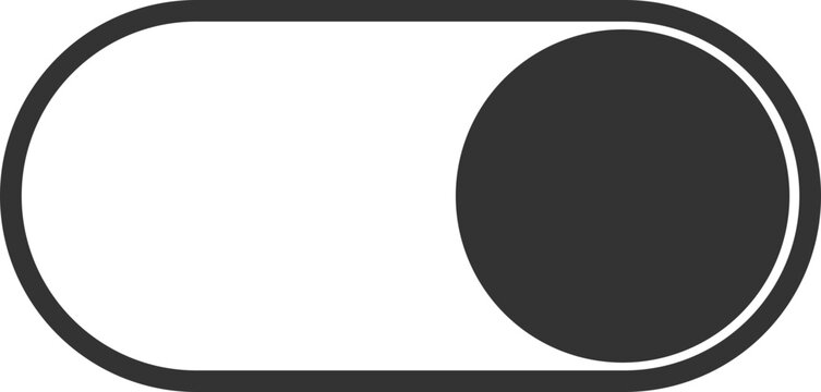 Dark gray toggle switch with circle on right
