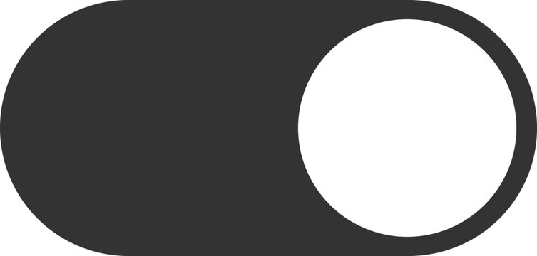 Dark toggle switch with white knob on right