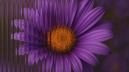 Fototapeta premium Purple daisy reflection art