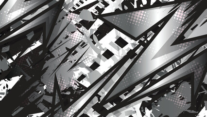 Abstract Geometric Racing Background with Metallic Gradients and Grunge Texture © Nj Art
