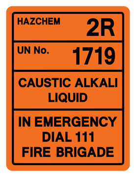 Hazard Chemical Caustic Alkali Liquid UN 1719 Symbol Sign, Vector Illustration, Isolate On White Background, Label.EPS10