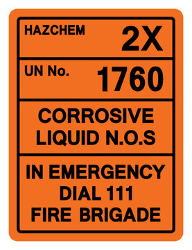Hazard Chemical Corrosive Liquid UN 1760 Symbol Sign, Vector Illustration, Isolate On White Background, Label.EPS10