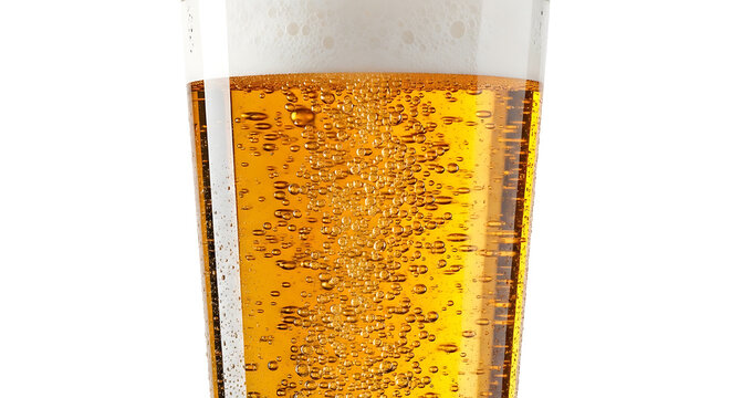 Refreshing Beer in a Glass with Bubbles and Foam, Close-up on a Cold Pint, Perfect for Relaxing Evenings with transparent background