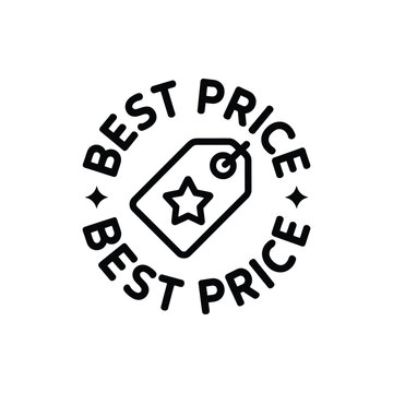 Best price tag icon with star and text around  shopping discount symbol