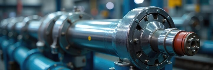 Close-up view of a gleaming, newly manufactured oil refinery component, ready for installation Precision engineering, heavy industry, industrial manufacturing at its finest , process, gear