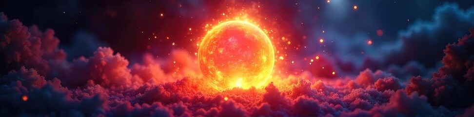 Ethereal flames dance within a mystical orb, a surreal, otherworldly glow emanating from its burning core The vibrant colors shift and change, defying earthly physics , colors, arcane
