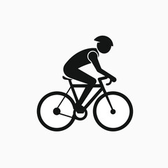Obraz premium bicyclist cycling icon silhoutte vector template