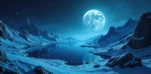 Mysterious, icy expanse of Europa's subsurface ocean lagoon, shimmering with bioluminescent life and geological wonders Vast, dark depths conceal secrets of this alien world , dark, formations