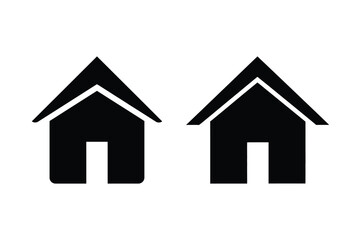 Obraz premium Two simple house icons home silhouette real estate symbol