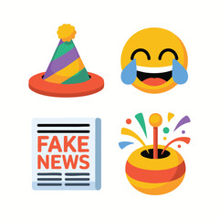 Trending Emoji and Social Media Icons Illustration Set