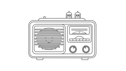 Vintage radio illustration with simple design