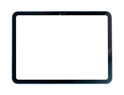 Modern tablet frame with blank screen isolated on transparent background for mockup use.