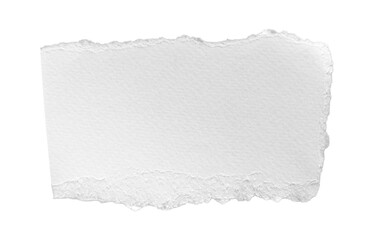 Obraz premium Ripped white paper sheet with rough edges on all sides, isolated on transparent background.