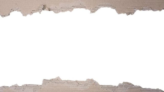 Torn cardboard on greenscreen, black and white and luma mate 
