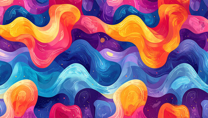 Fototapeta premium Abstract colorful seamless blob design illustration wallpaper