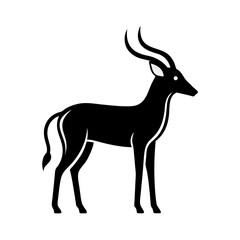 Obraz premium Hartebeest simple thin line outline, vector illustration of an antelope